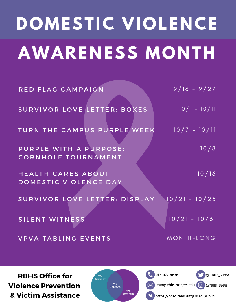 Domestic Violence Awareness Month RBHS Office of Academic & Student