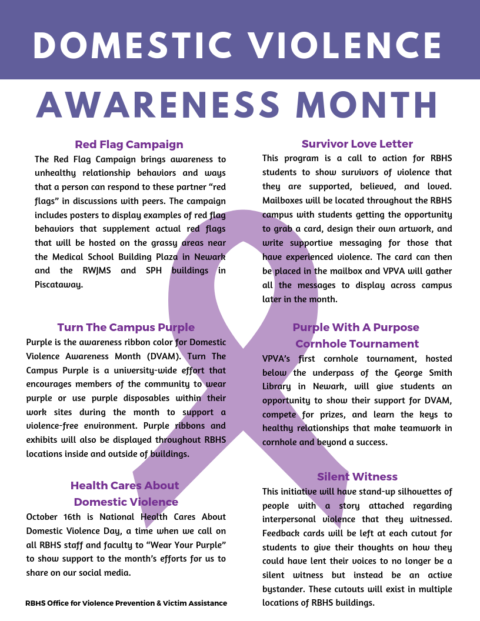 Domestic Violence Awareness Month | RBHS Office of Academic & Student ...