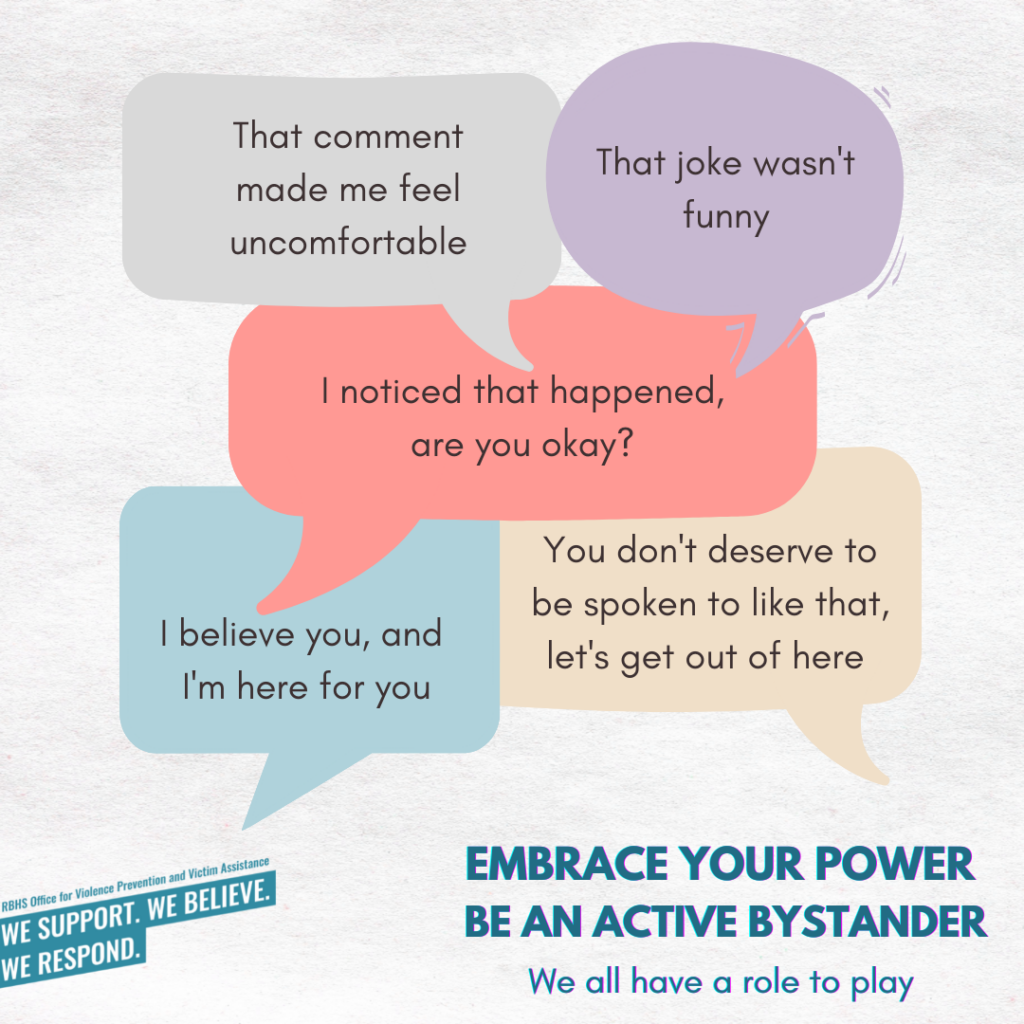 Be an active bystander